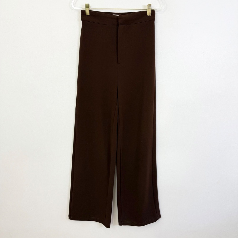 Meshki Brown High Rise Wide Leg Trousers Pants Size S